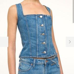 STAUD + WRANGLER TRUCKER TOP INDIGO WASH - Small - NWT